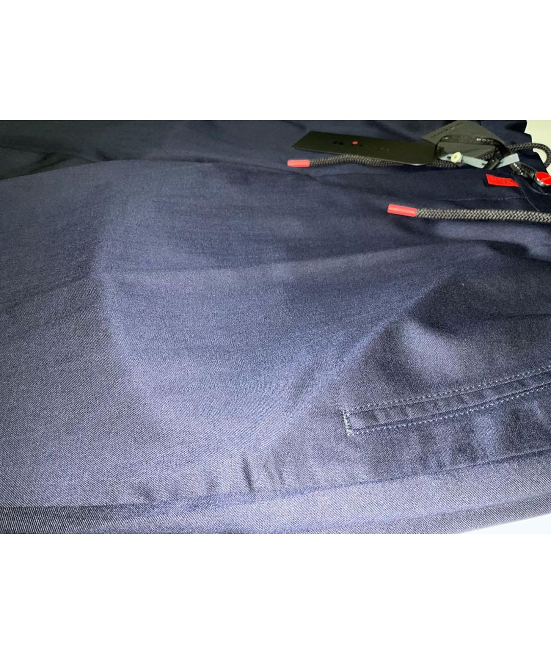 KITON Синие шерстяные повседневные брюки, фото 2