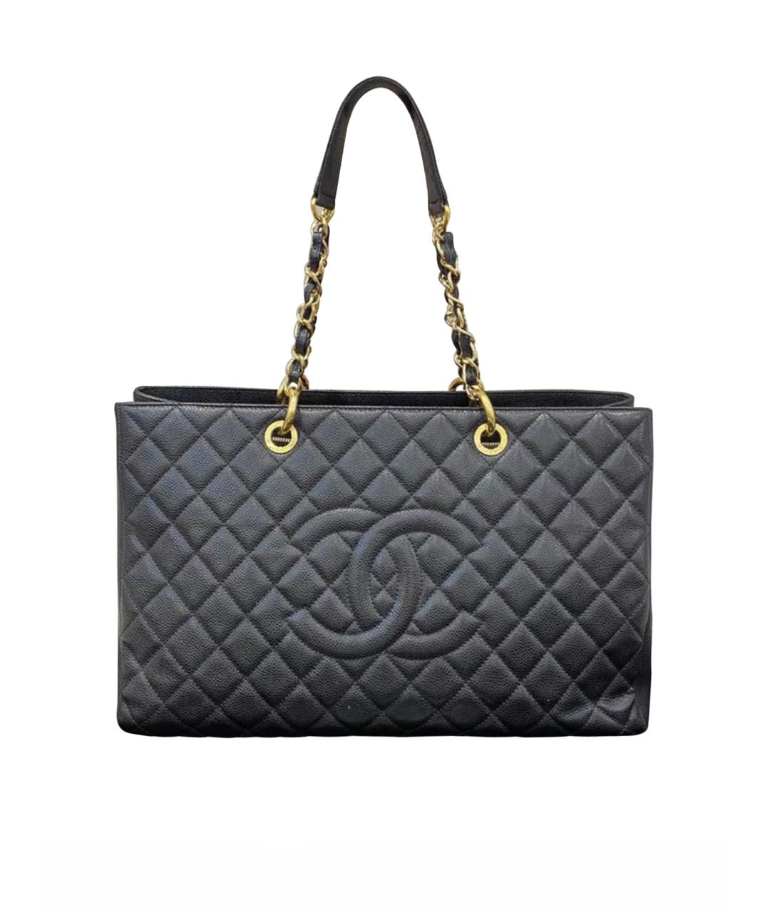 CHANEL Черная кожаная сумка тоут, фото 1