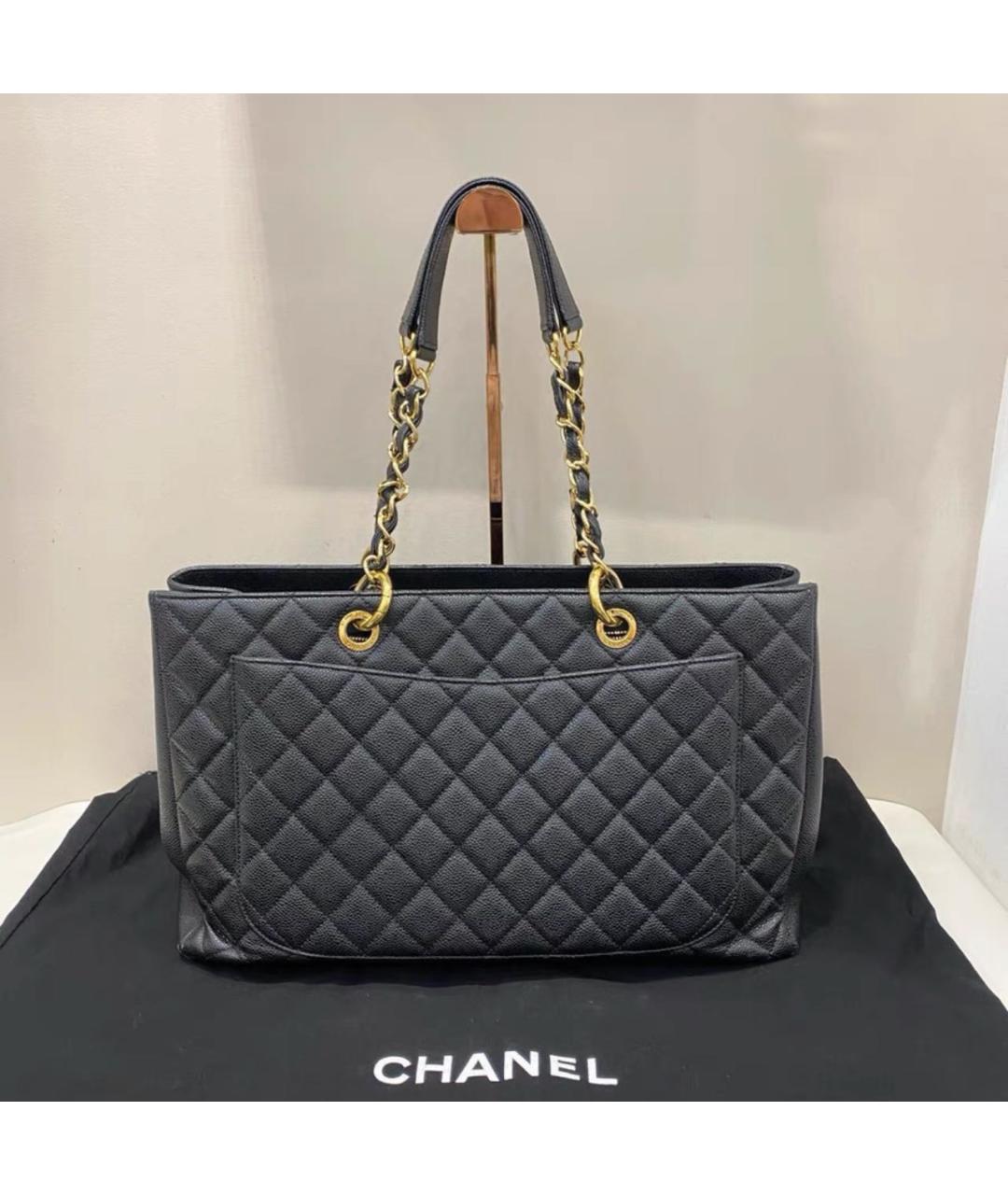CHANEL Черная кожаная сумка тоут, фото 2