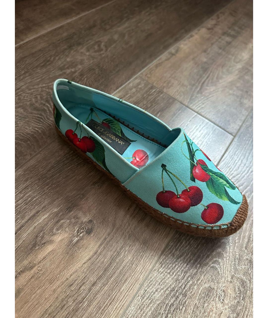 DOLCE&GABBANA Бирюзовые текстильные эспадрильи, фото 2