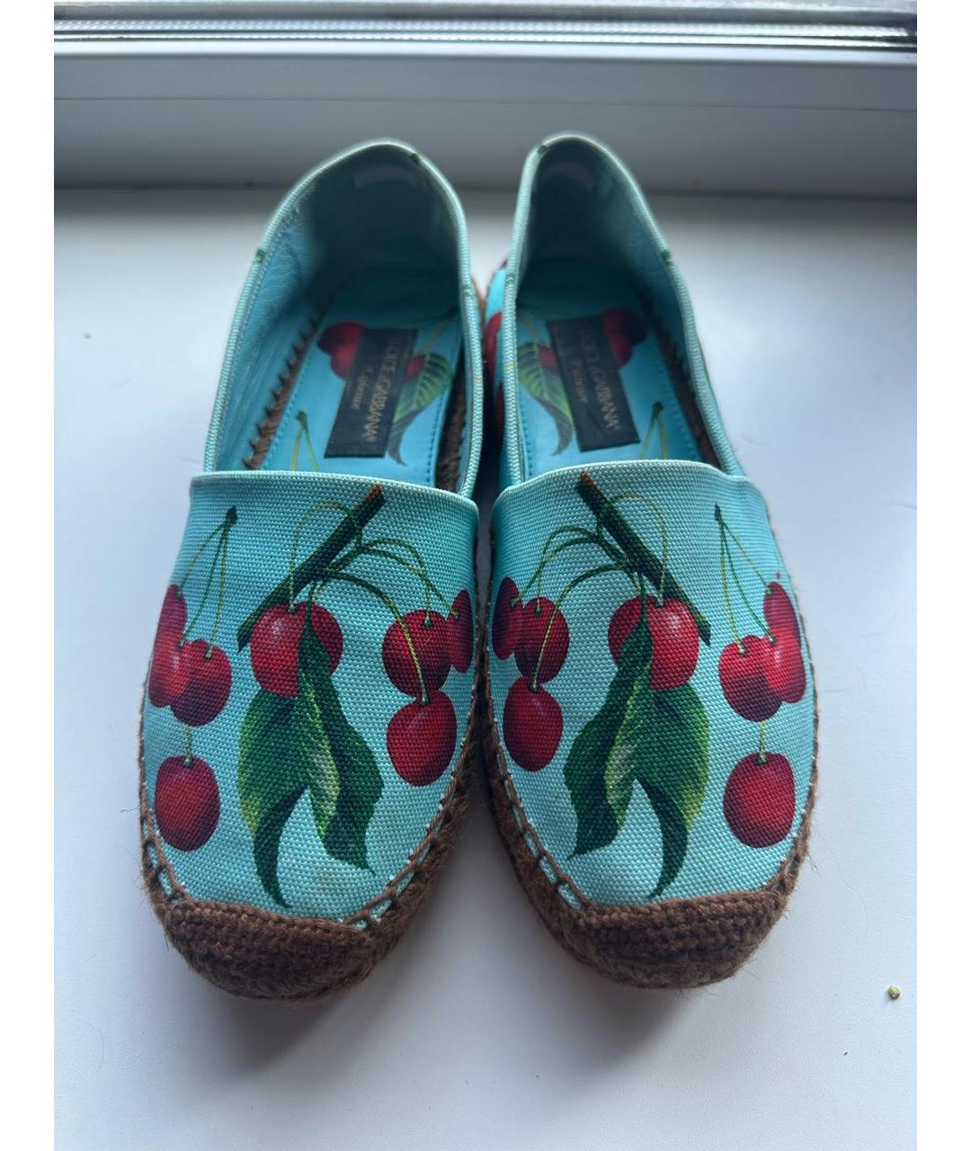 DOLCE&GABBANA Бирюзовые текстильные эспадрильи, фото 3