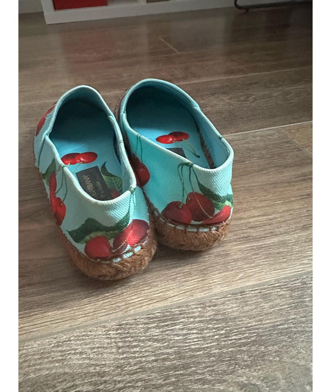 DOLCE&GABBANA Бирюзовые текстильные эспадрильи, фото 5