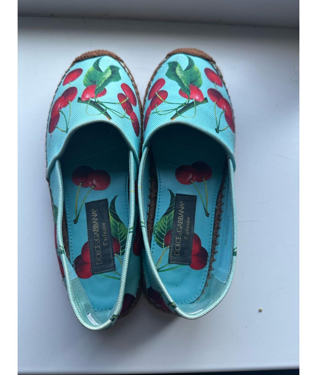 DOLCE&GABBANA Бирюзовые текстильные эспадрильи, фото 4