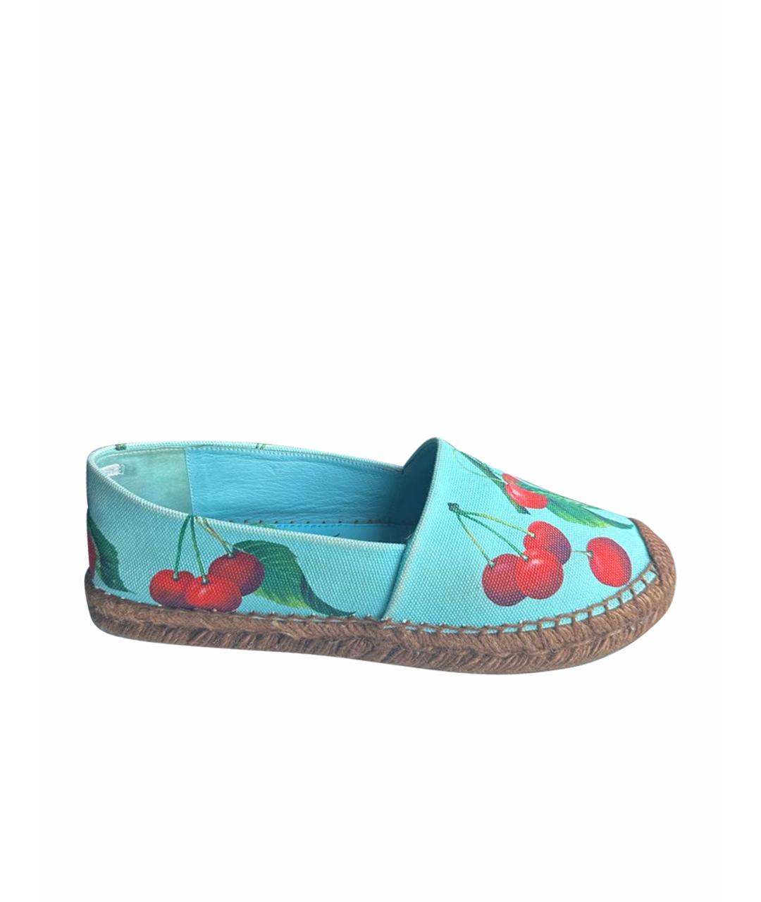 DOLCE&GABBANA Бирюзовые текстильные эспадрильи, фото 1