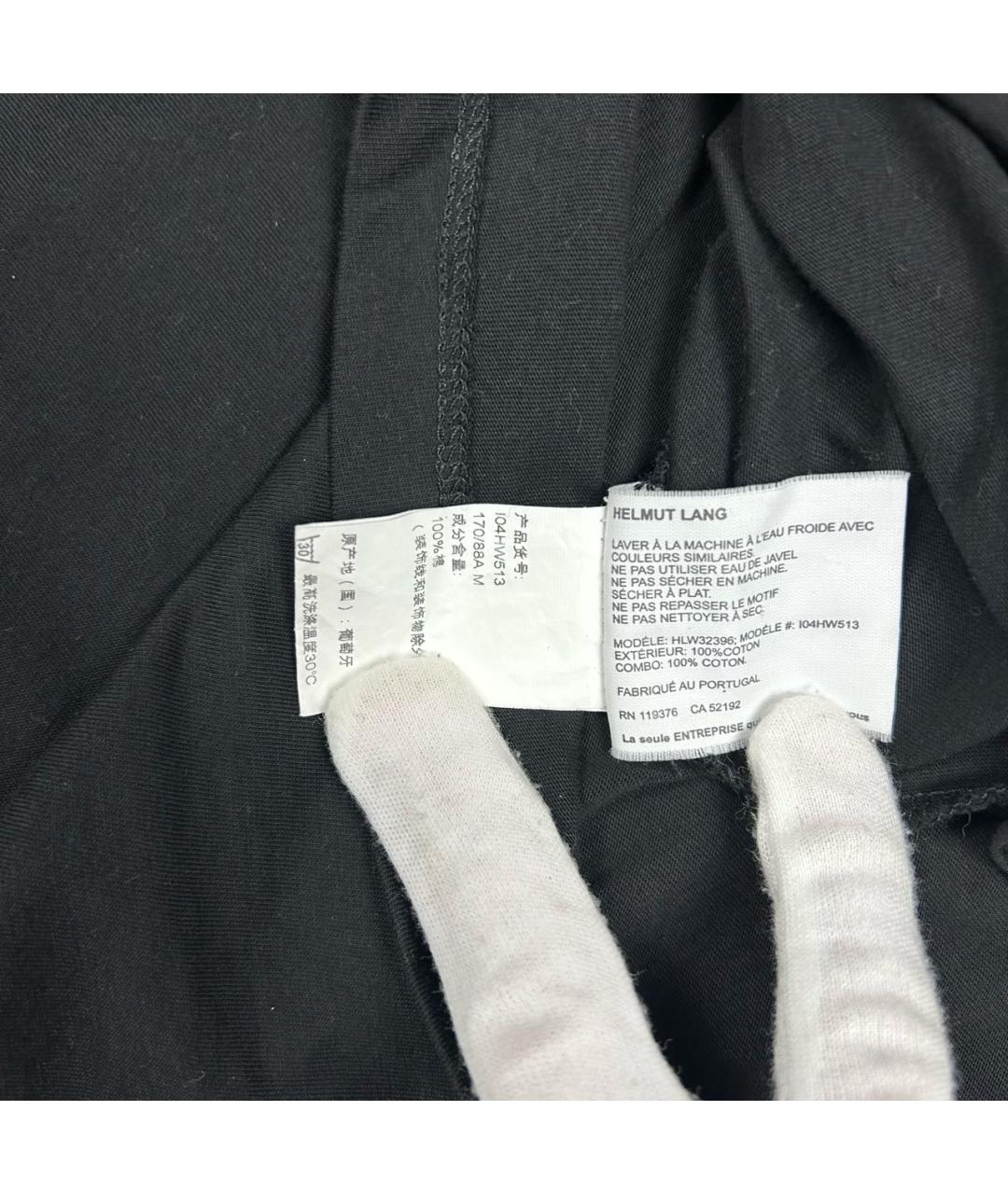 HELMUT LANG Черная хлопковая футболка, фото 5