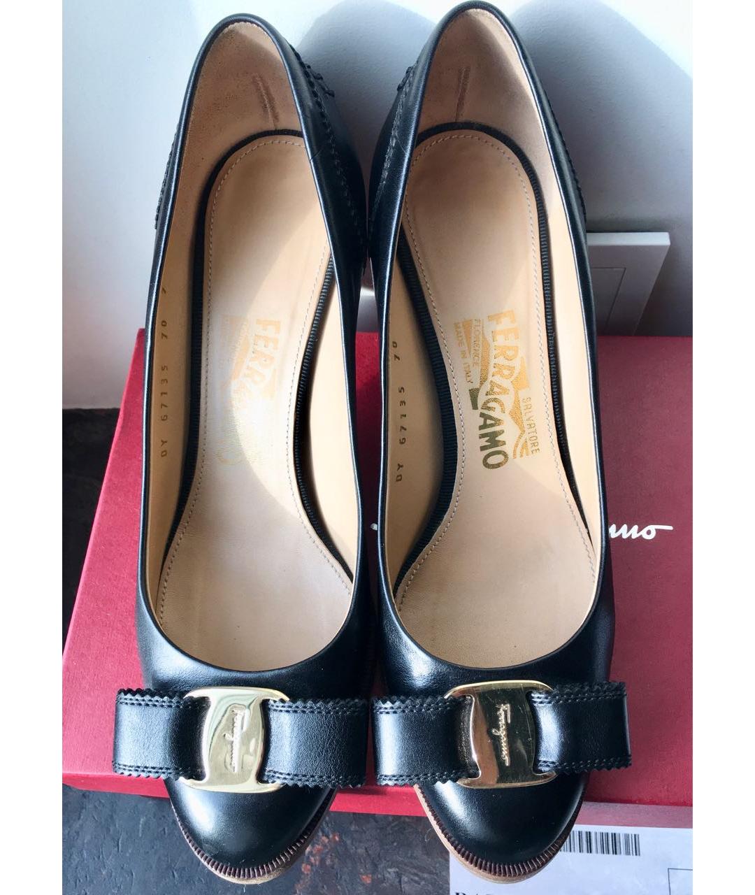 FERRAGAMO Черные кожаные туфли, фото 2