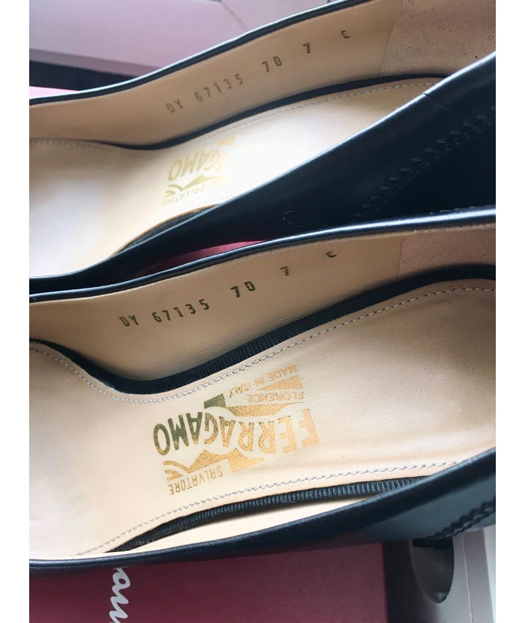 FERRAGAMO Черные кожаные туфли, фото 7