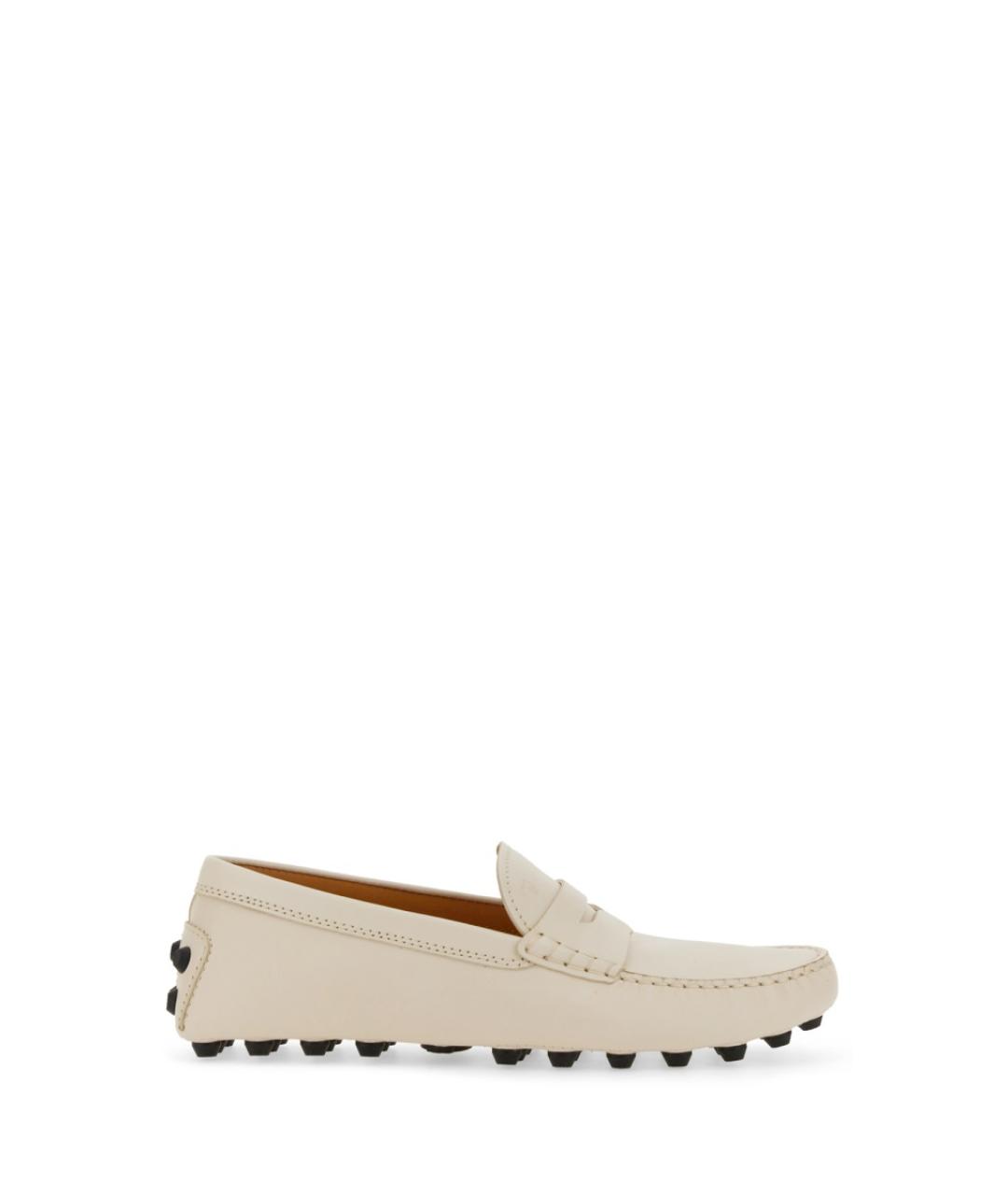 TOD'S Бежевые кожаные лоферы, фото 1