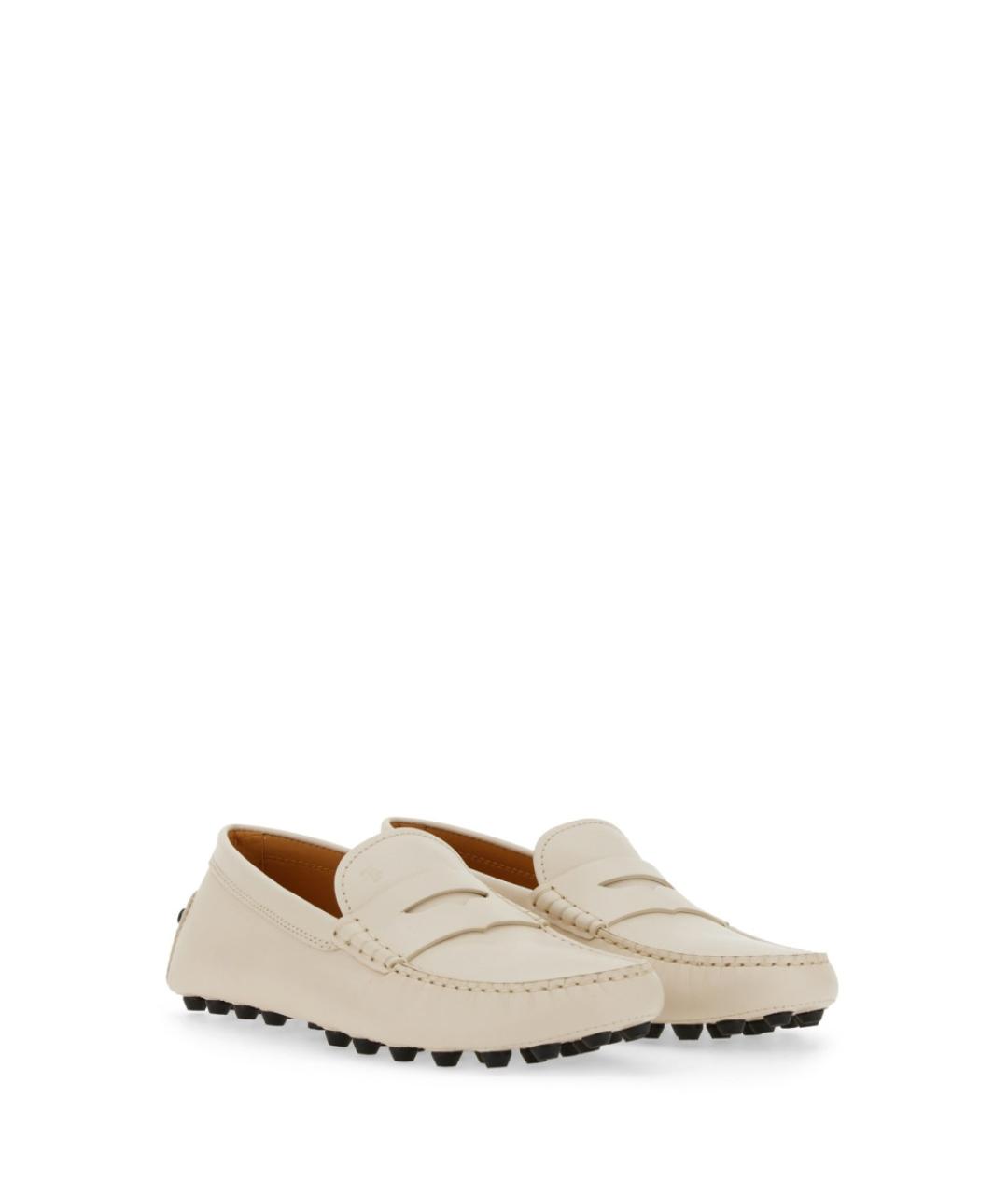 TOD'S Бежевые кожаные лоферы, фото 2