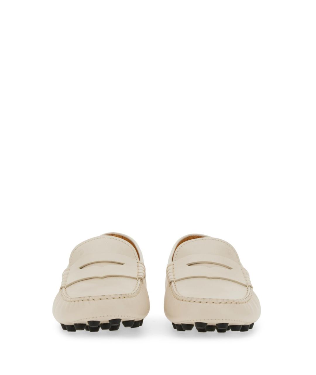 TOD'S Бежевые кожаные лоферы, фото 3