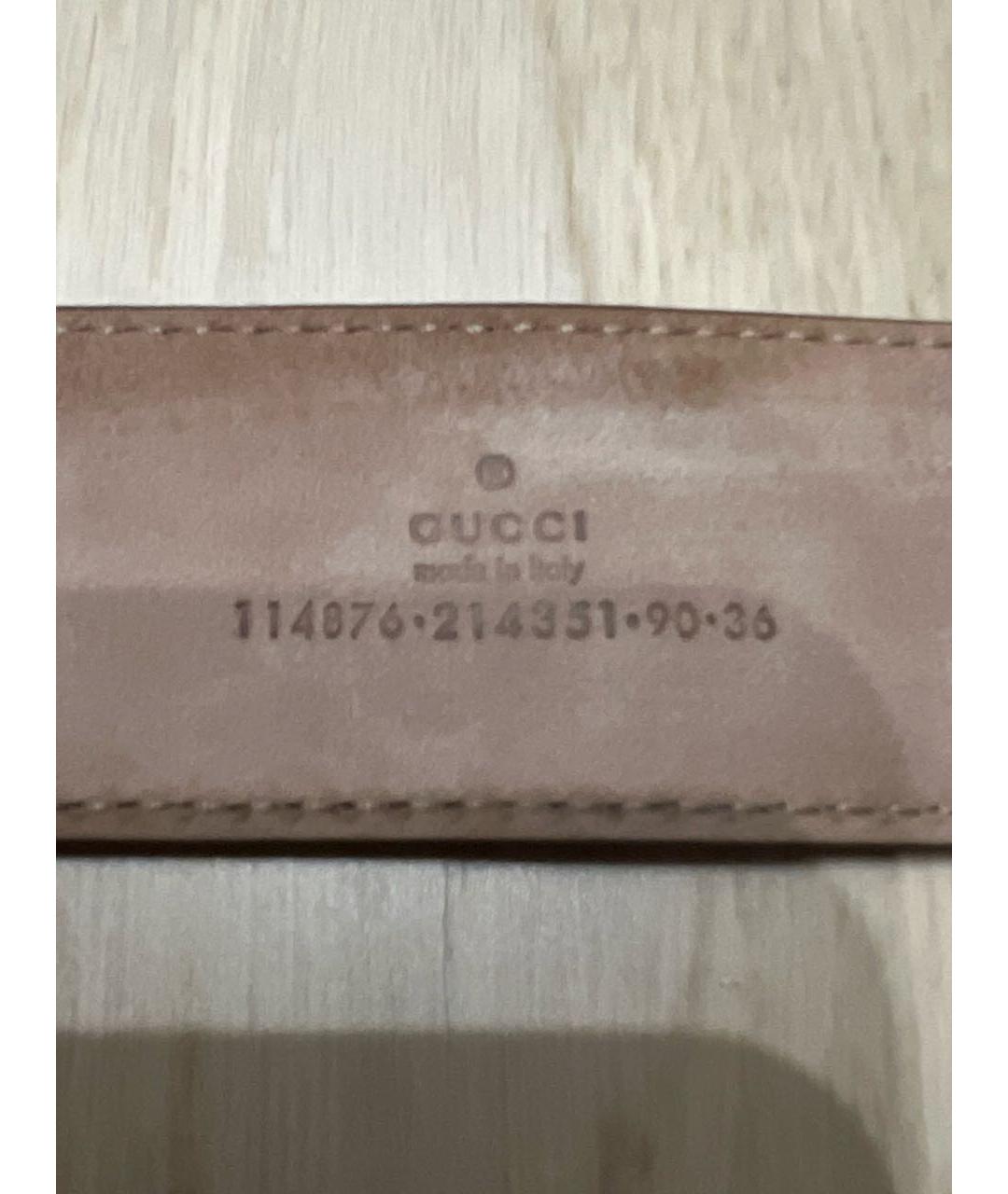GUCCI Оранжевый кожаный ремень, фото 3