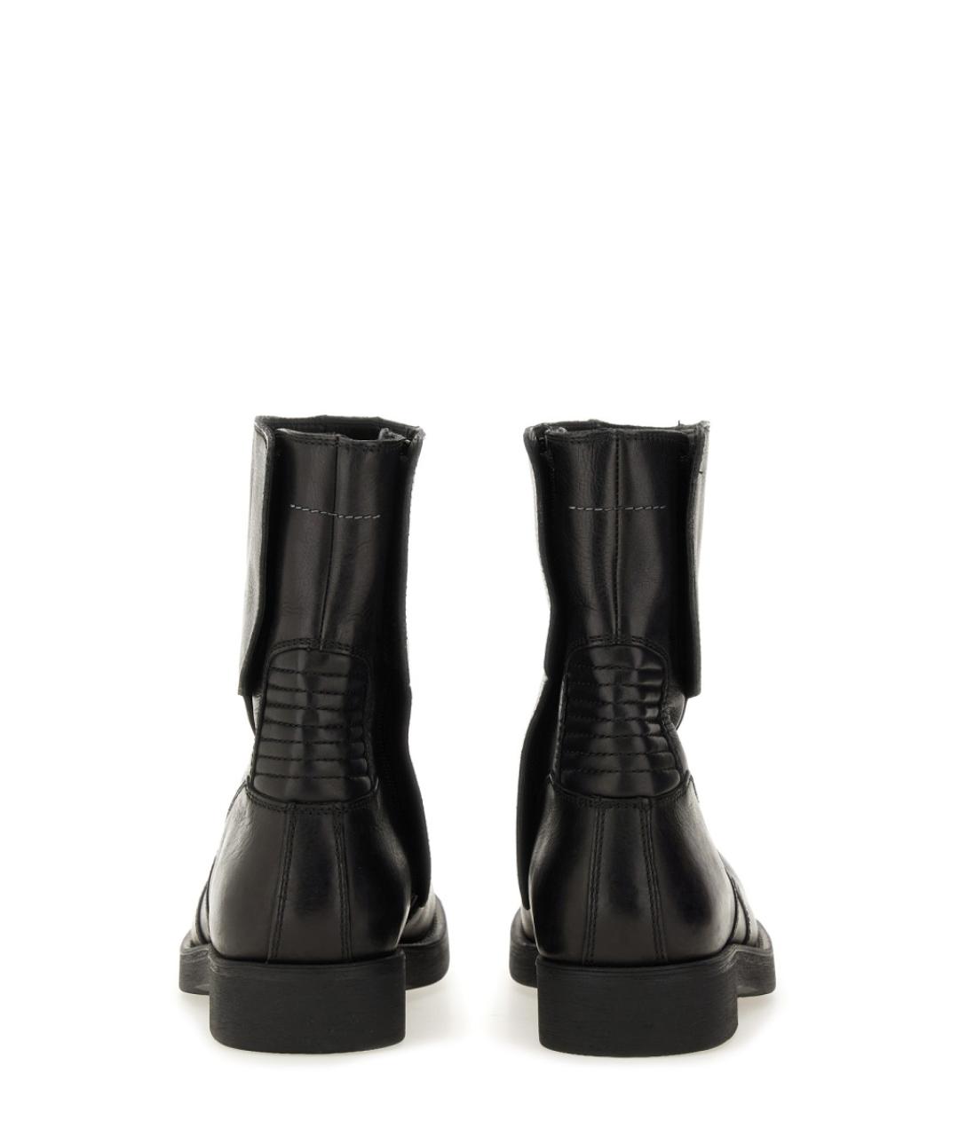 MM6 MAISON MARGIELA Черные кожаные высокие ботинки, фото 3