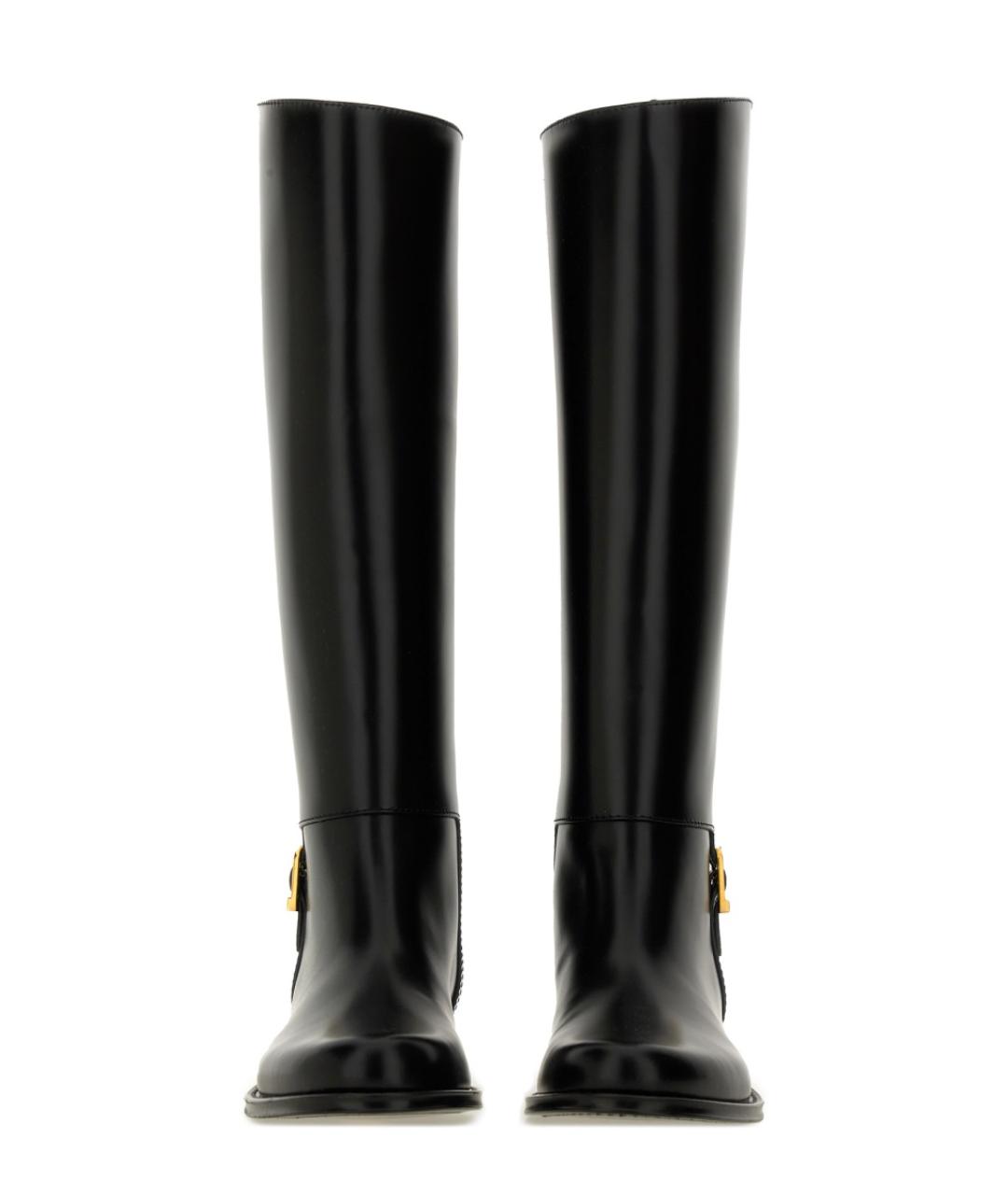 SAINT LAURENT Черные кожаные сапоги, фото 4