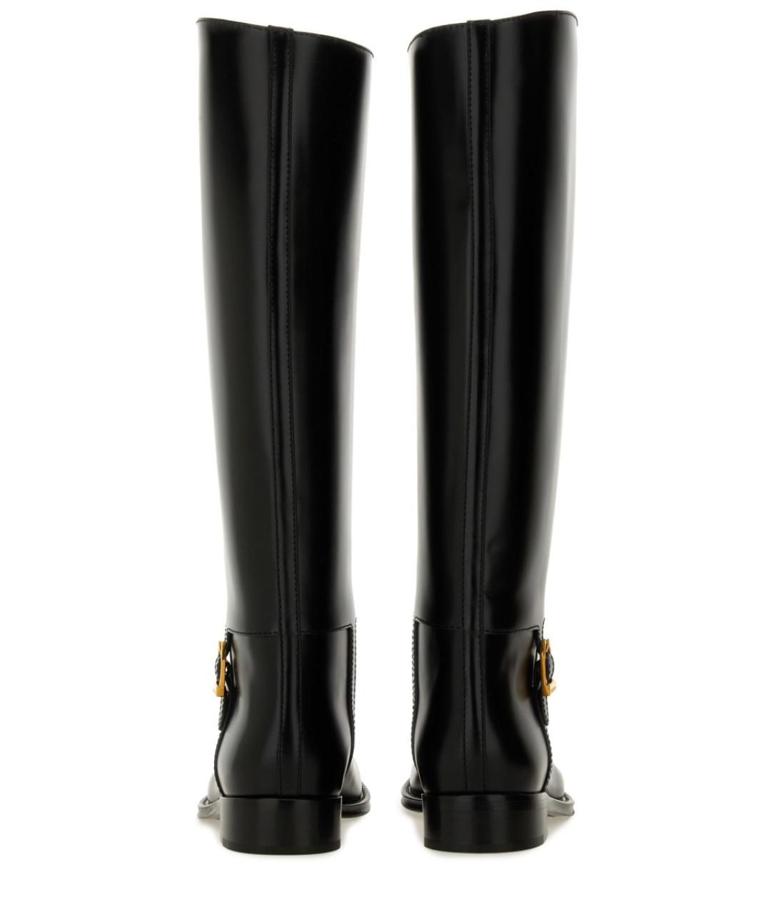 SAINT LAURENT Черные кожаные сапоги, фото 3