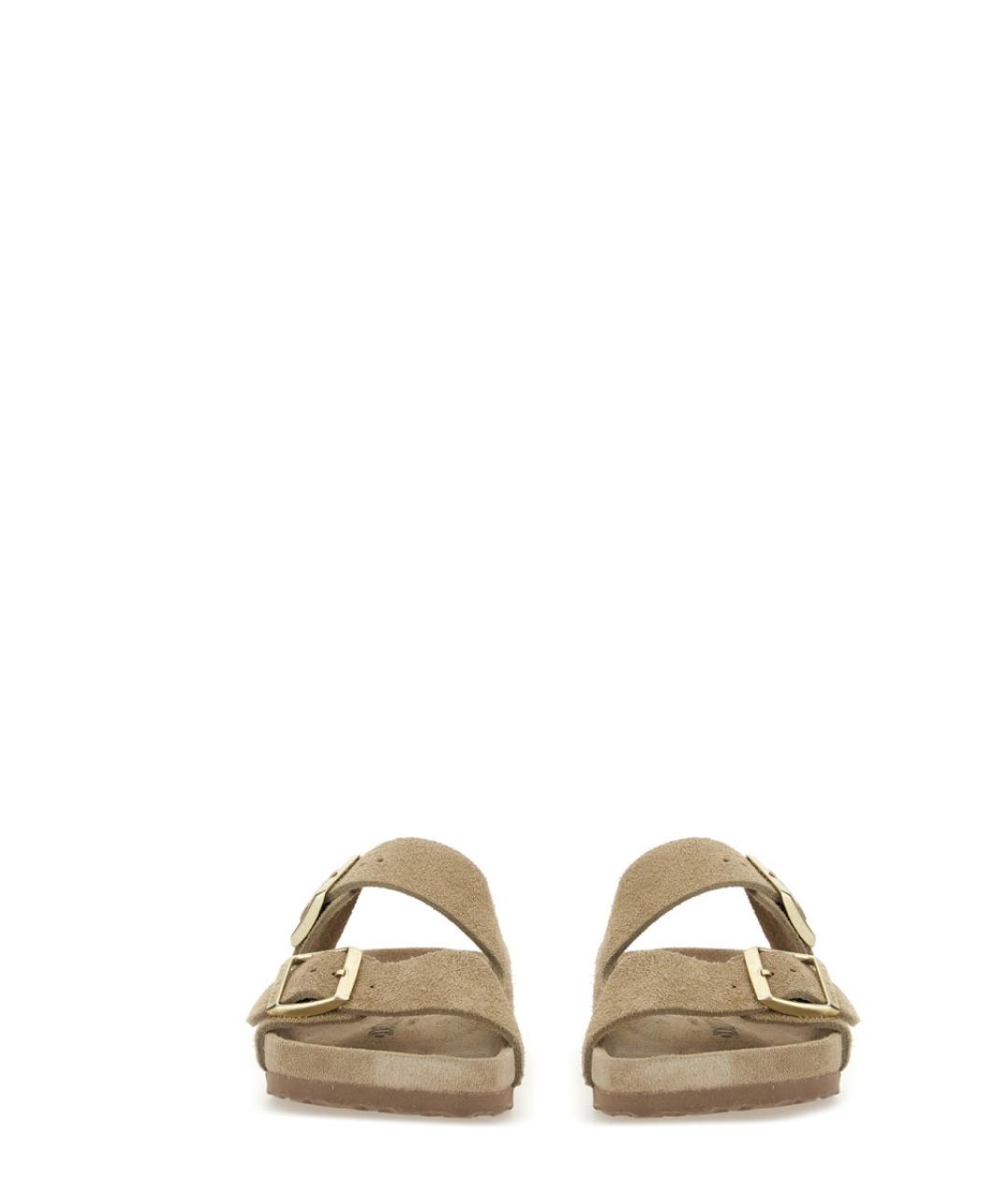 BIRKENSTOCK Бежевые кожаные сандалии, фото 4