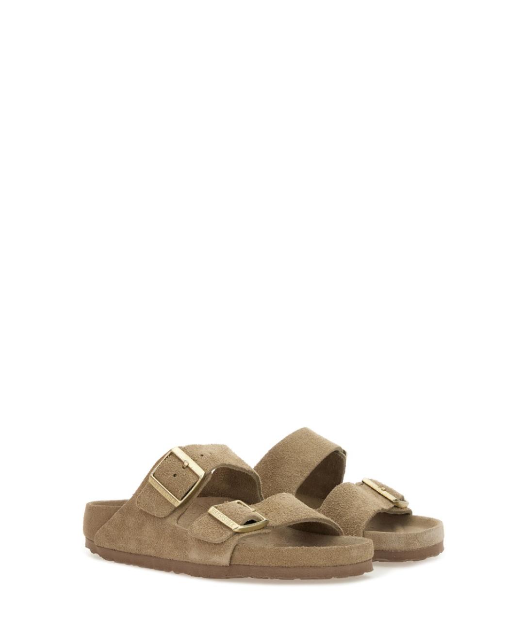 BIRKENSTOCK Бежевые кожаные сандалии, фото 2