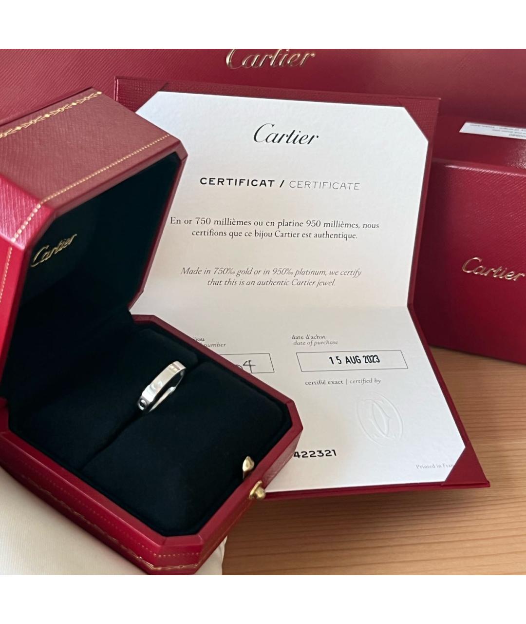 CARTIER Антрацитовое кольцо из белого золота, фото 7