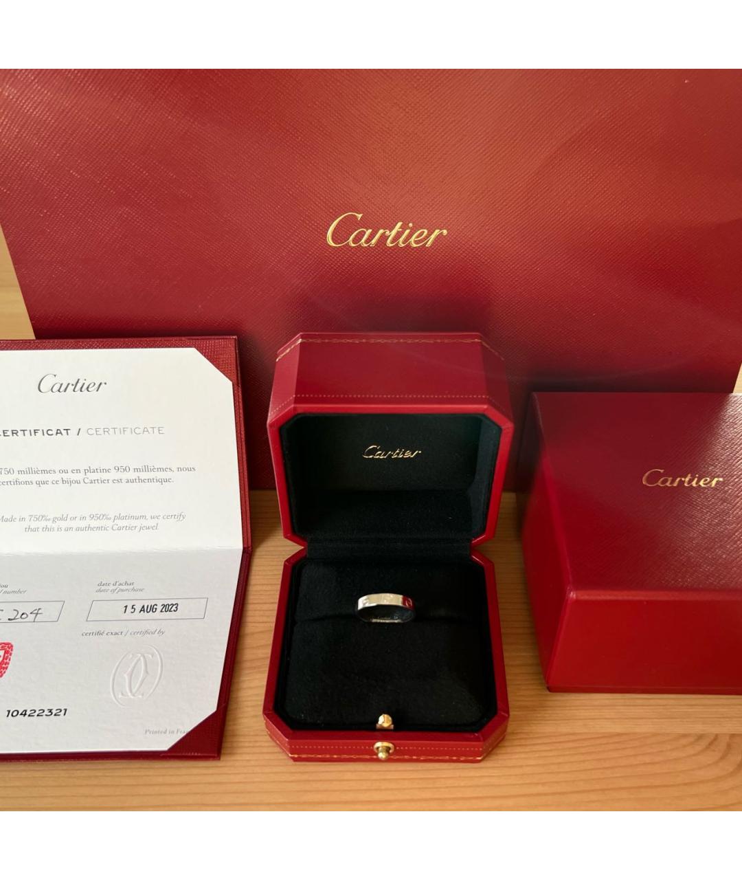 CARTIER Антрацитовое кольцо из белого золота, фото 2