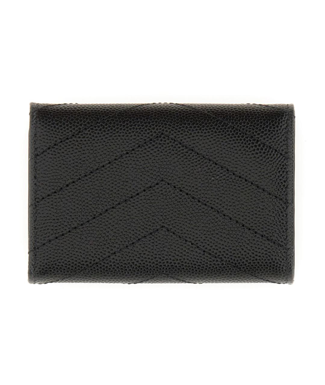 SAINT LAURENT Черный кожаный кошелек, фото 3