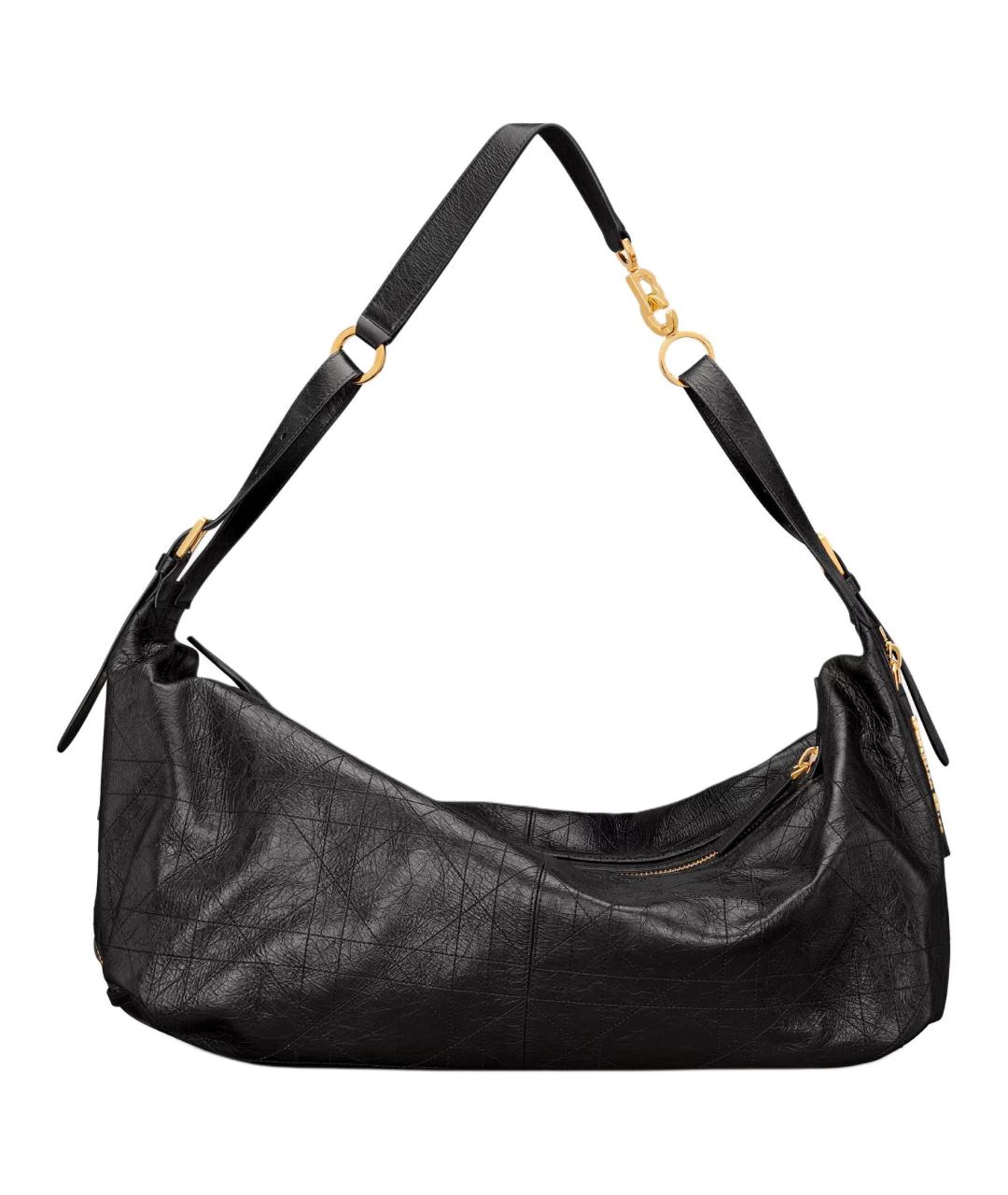 CHRISTIAN DIOR Черная кожаная сумка через плечо, фото 3