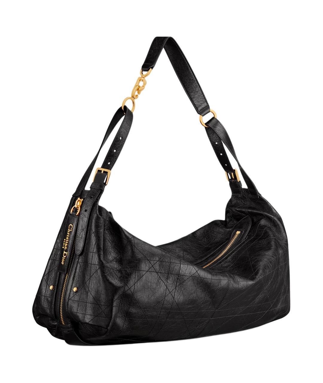 CHRISTIAN DIOR Черная кожаная сумка через плечо, фото 2