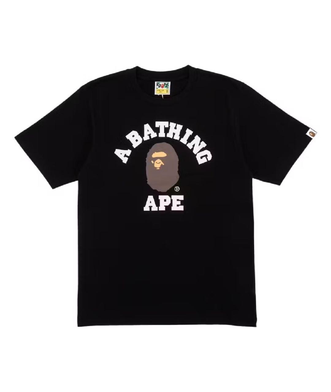 A BATHING APE Черная хлопковая футболка, фото 6