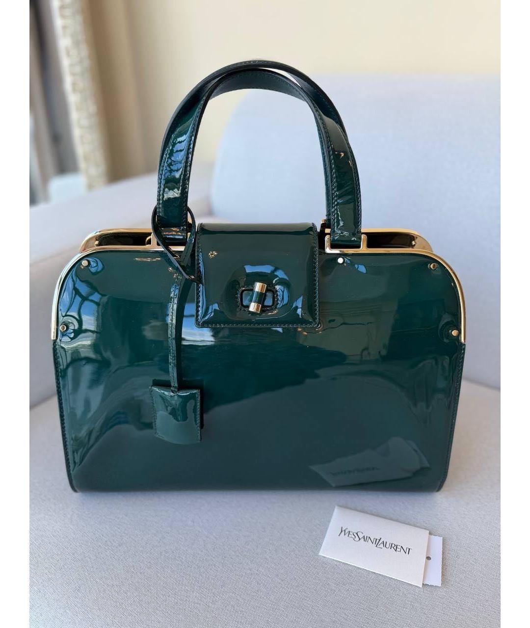 SAINT LAURENT Сумка с короткими ручками из лакированной кожи, фото 9