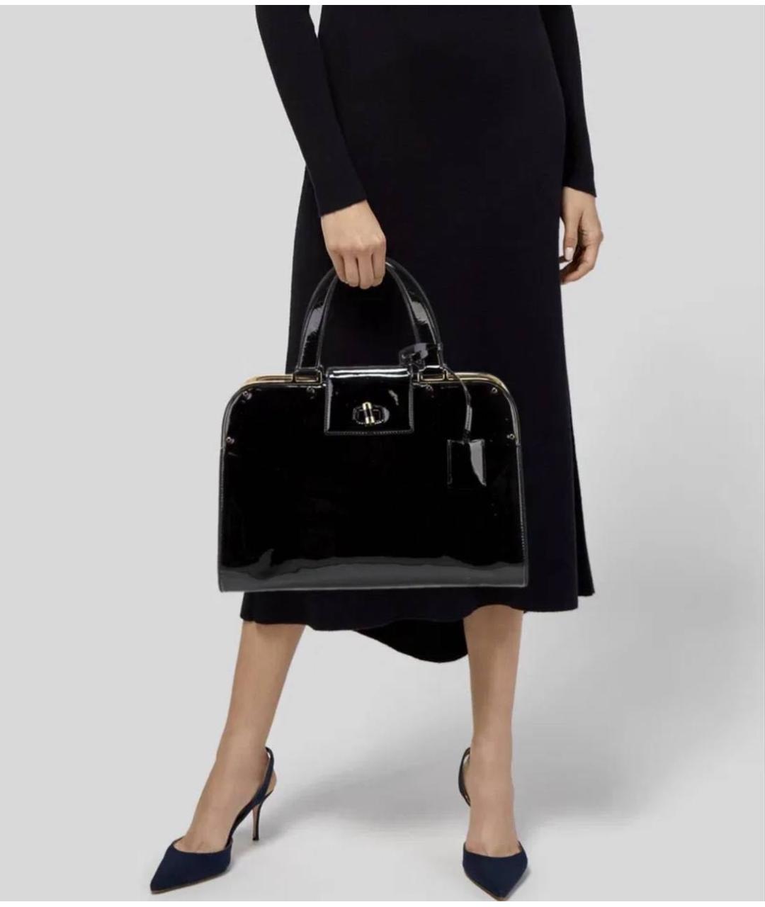 SAINT LAURENT Сумка с короткими ручками из лакированной кожи, фото 6