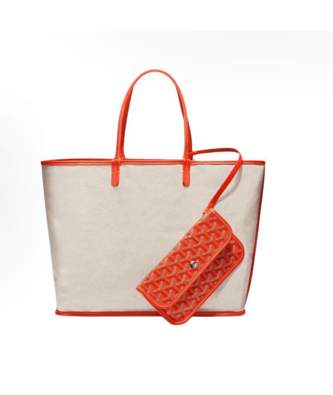 GOYARD Красная кожаная сумка тоут, фото 4