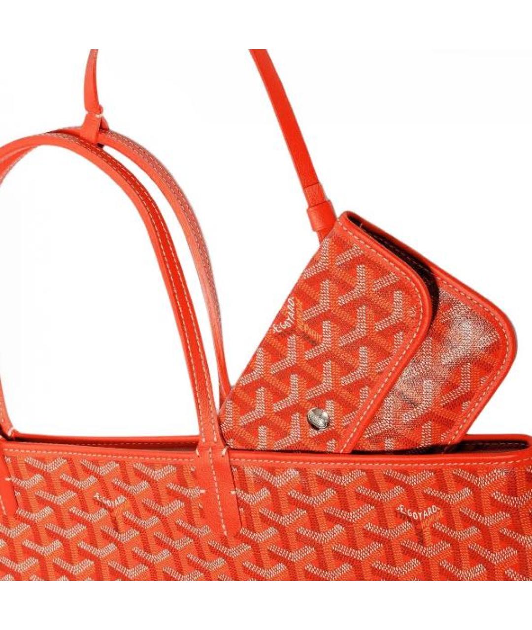 GOYARD Красная кожаная сумка тоут, фото 5