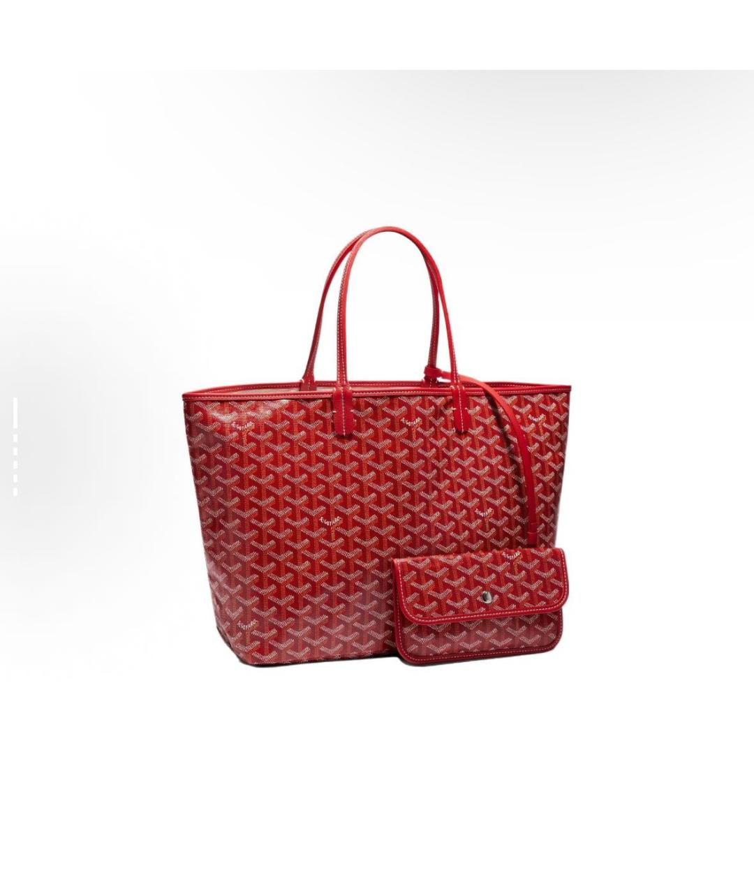 GOYARD Бордовая кожаная сумка тоут, фото 9