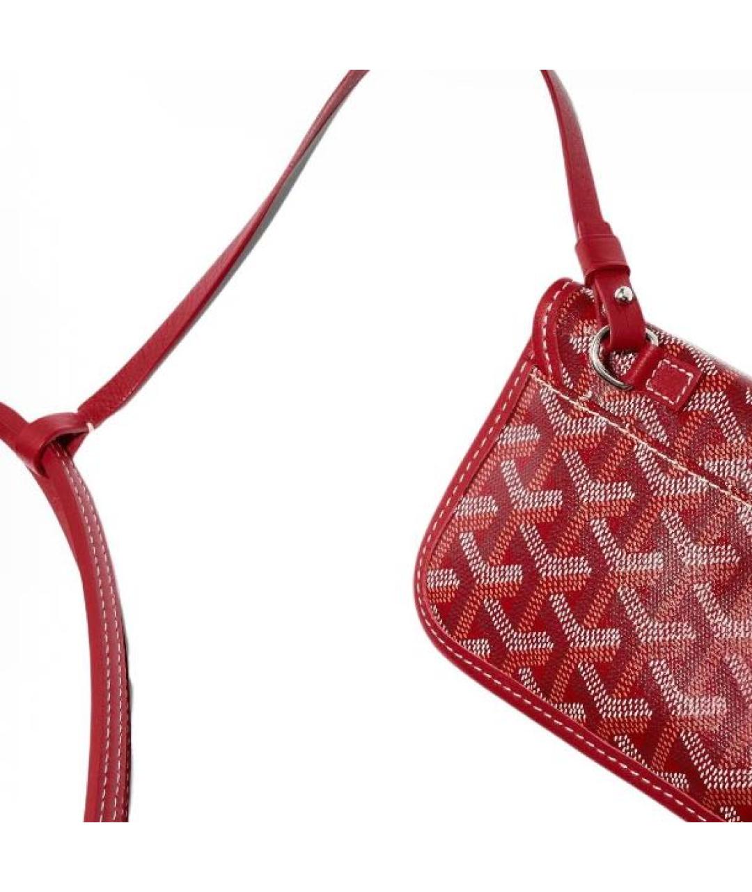 GOYARD Бордовая кожаная сумка тоут, фото 6