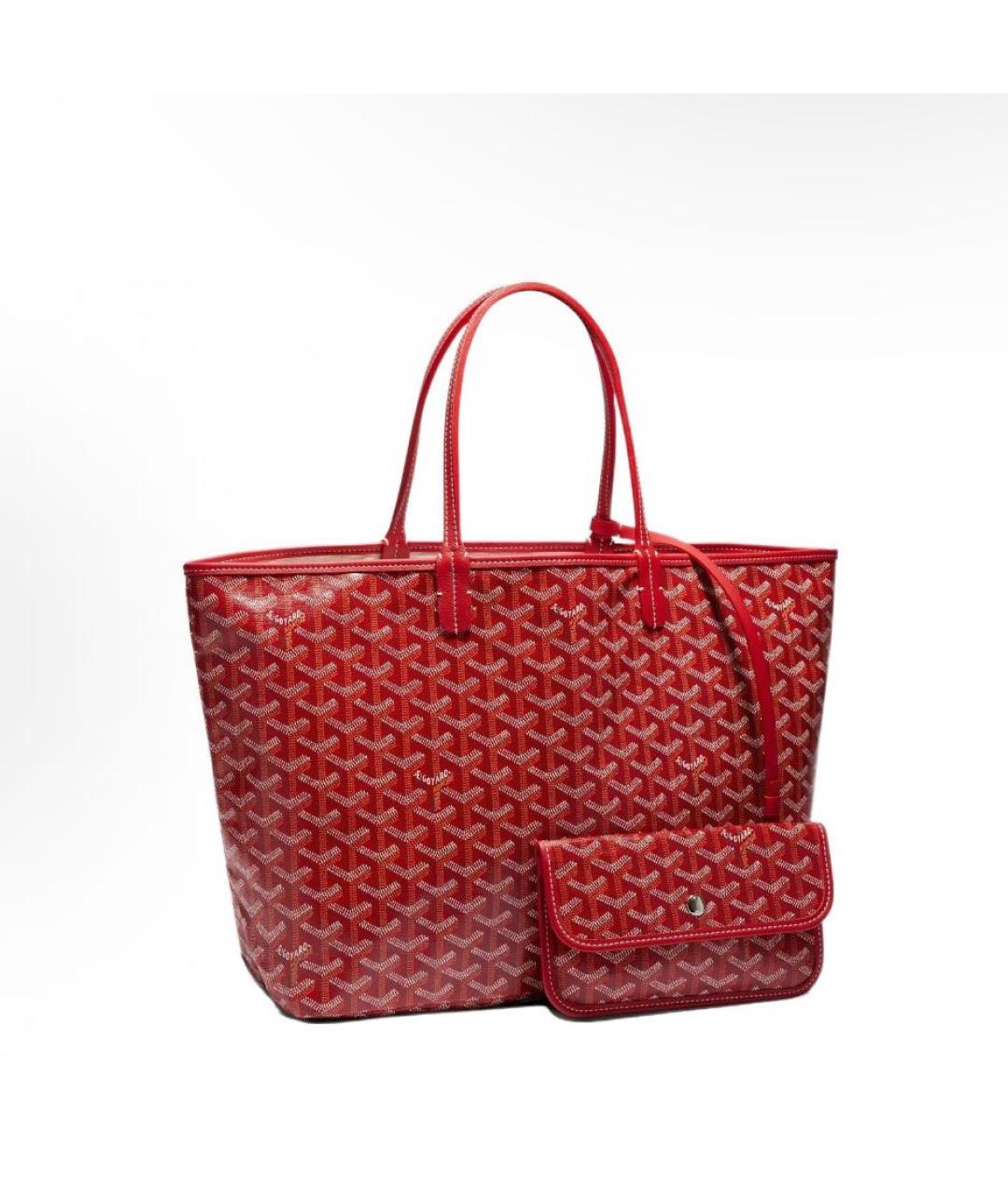 GOYARD Бордовая кожаная сумка тоут, фото 2