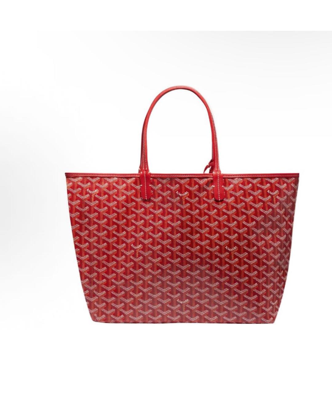 GOYARD Бордовая кожаная сумка тоут, фото 3