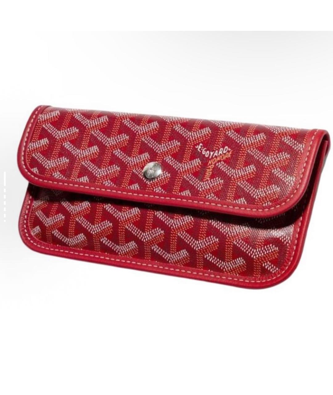 GOYARD Бордовая кожаная сумка тоут, фото 7