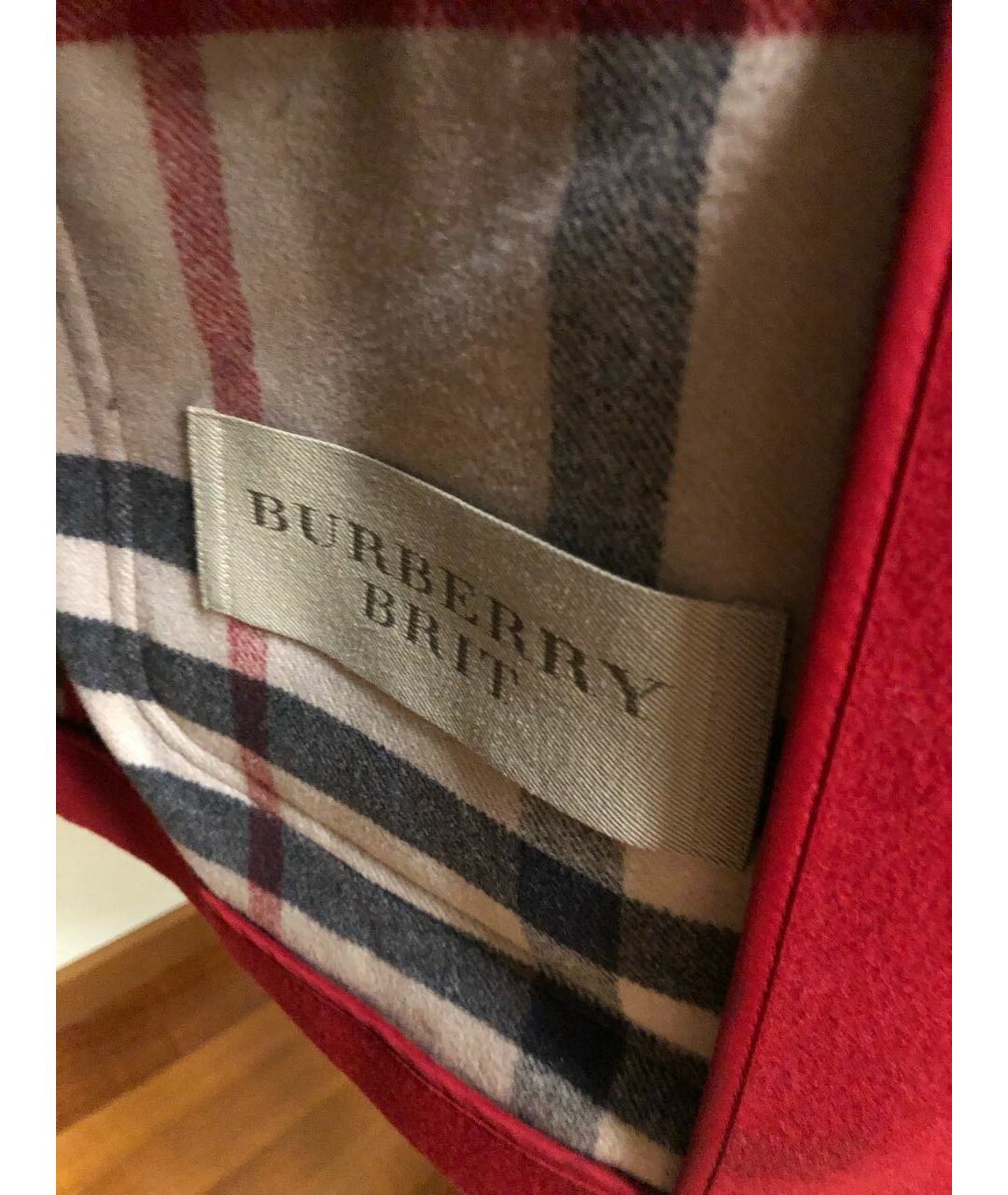 BURBERRY BRIT Красное шерстяное пальто, фото 3