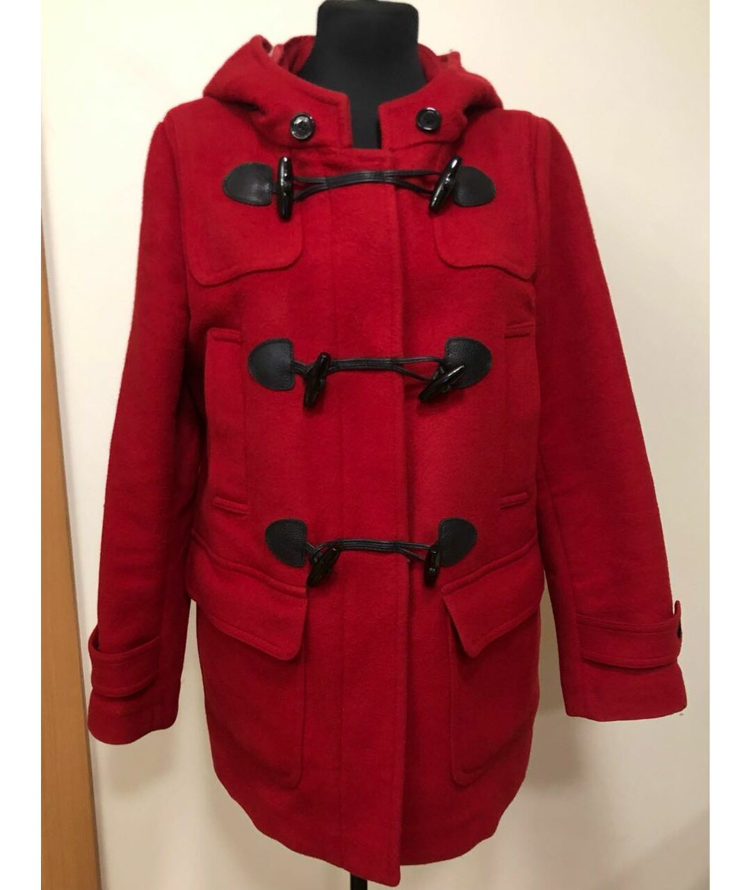 BURBERRY BRIT Красное шерстяное пальто, фото 8