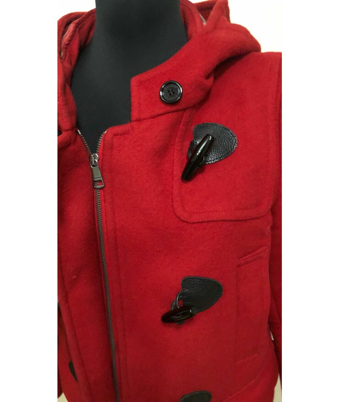 BURBERRY BRIT Красное шерстяное пальто, фото 5