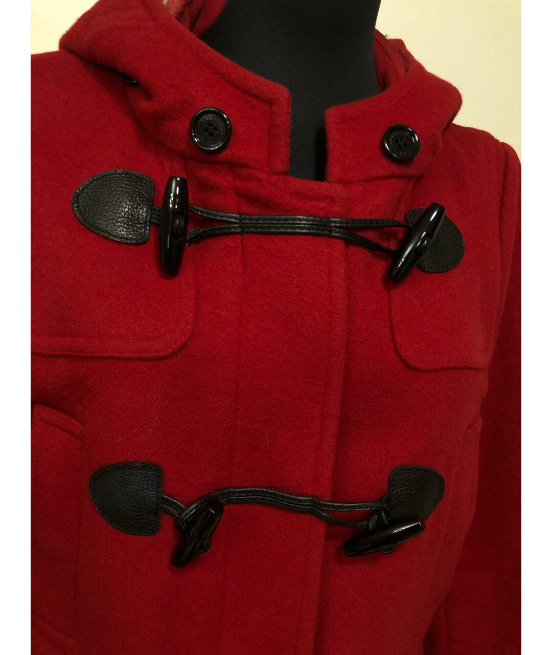 BURBERRY BRIT Красное шерстяное пальто, фото 4