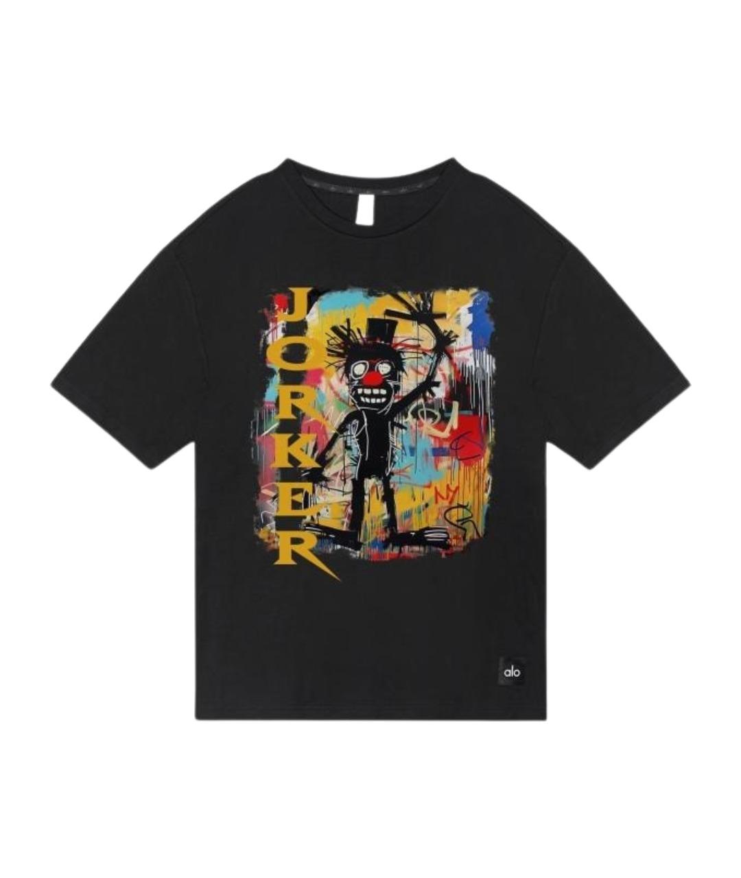 ALO YOGA Черная хлопковая футболка, фото 1