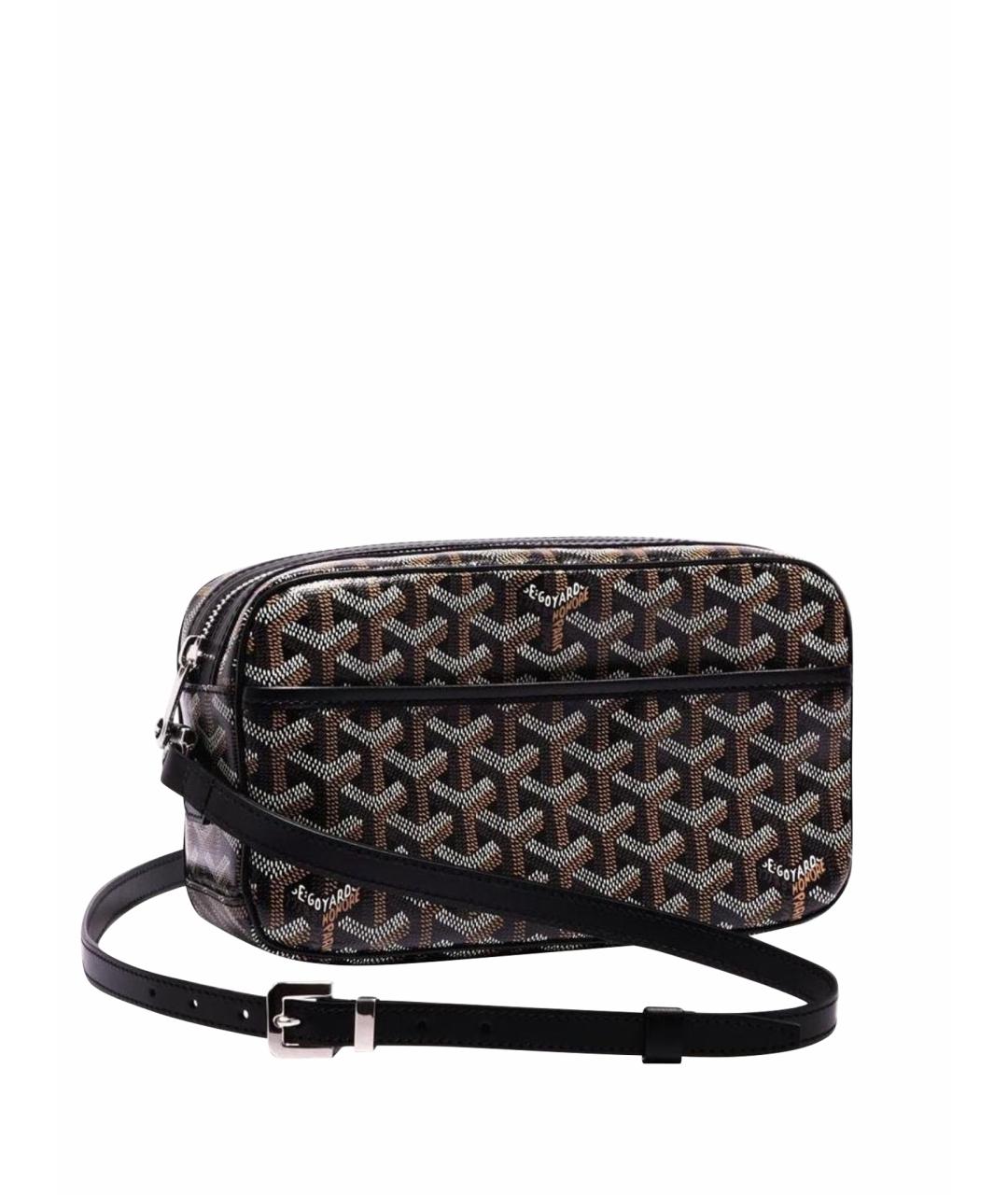 GOYARD Черная кожаная сумка на плечо, фото 1