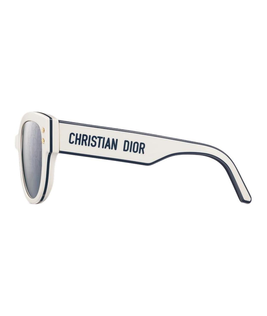 CHRISTIAN DIOR Белые пластиковые солнцезащитные очки, фото 3