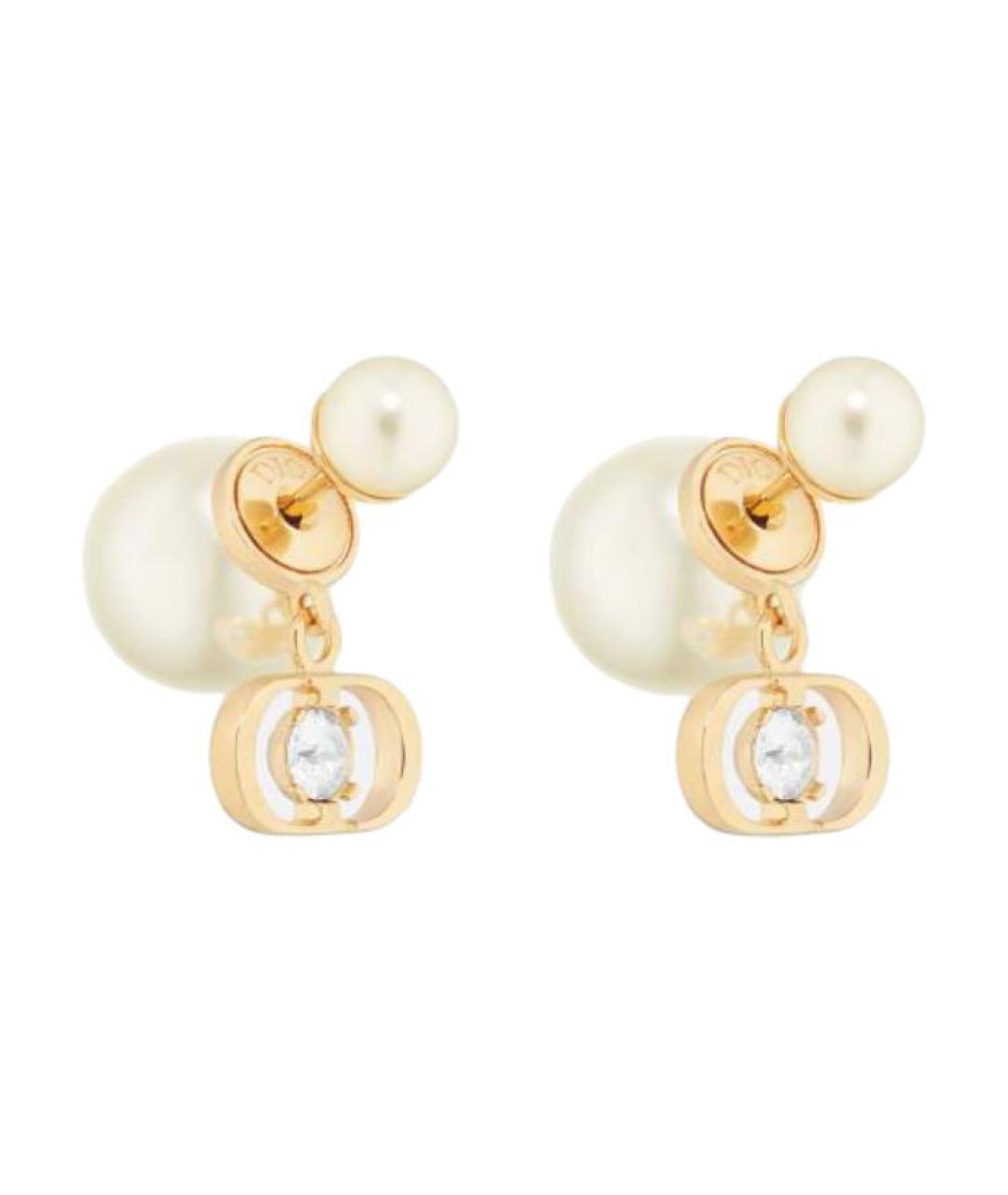 CHRISTIAN DIOR Золотые металлические серьги, фото 1