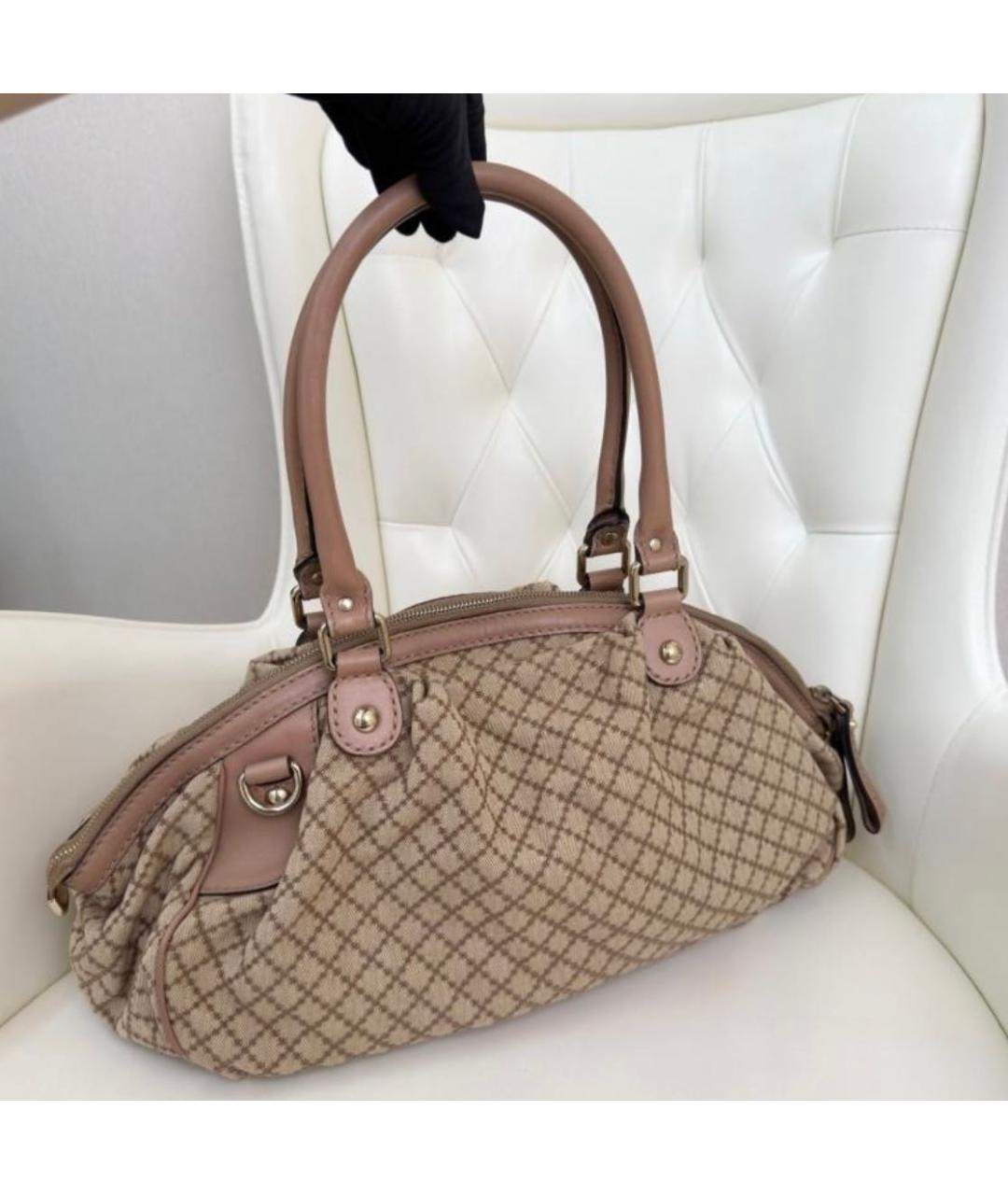 GUCCI Бежевая сумка с короткими ручками, фото 5