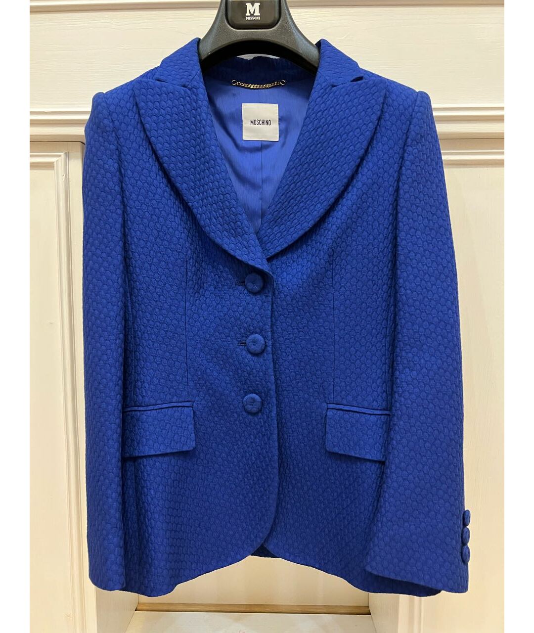 BOUTIQUE MOSCHINO Синий хлопковый жакет/пиджак, фото 5