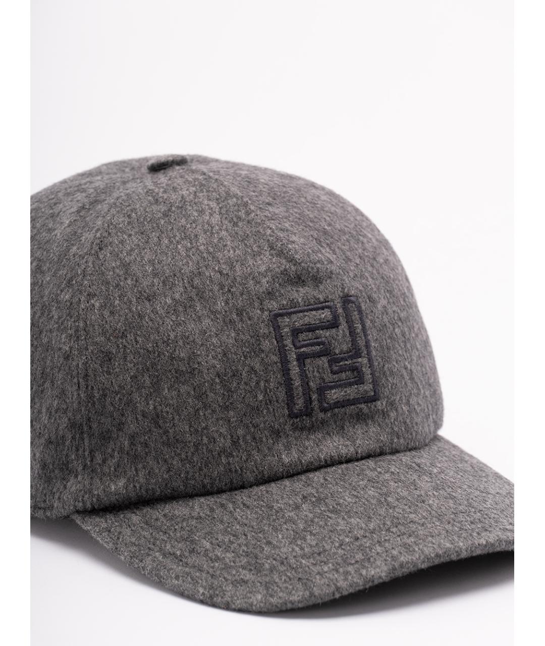 FENDI Серая шерстяная кепка/бейсболка, фото 3