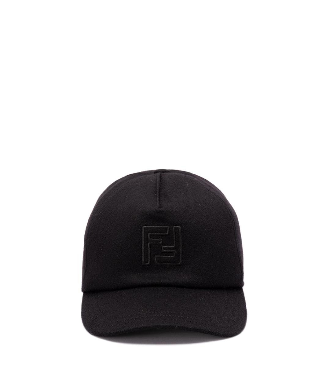 FENDI Черная шерстяная кепка/бейсболка, фото 1