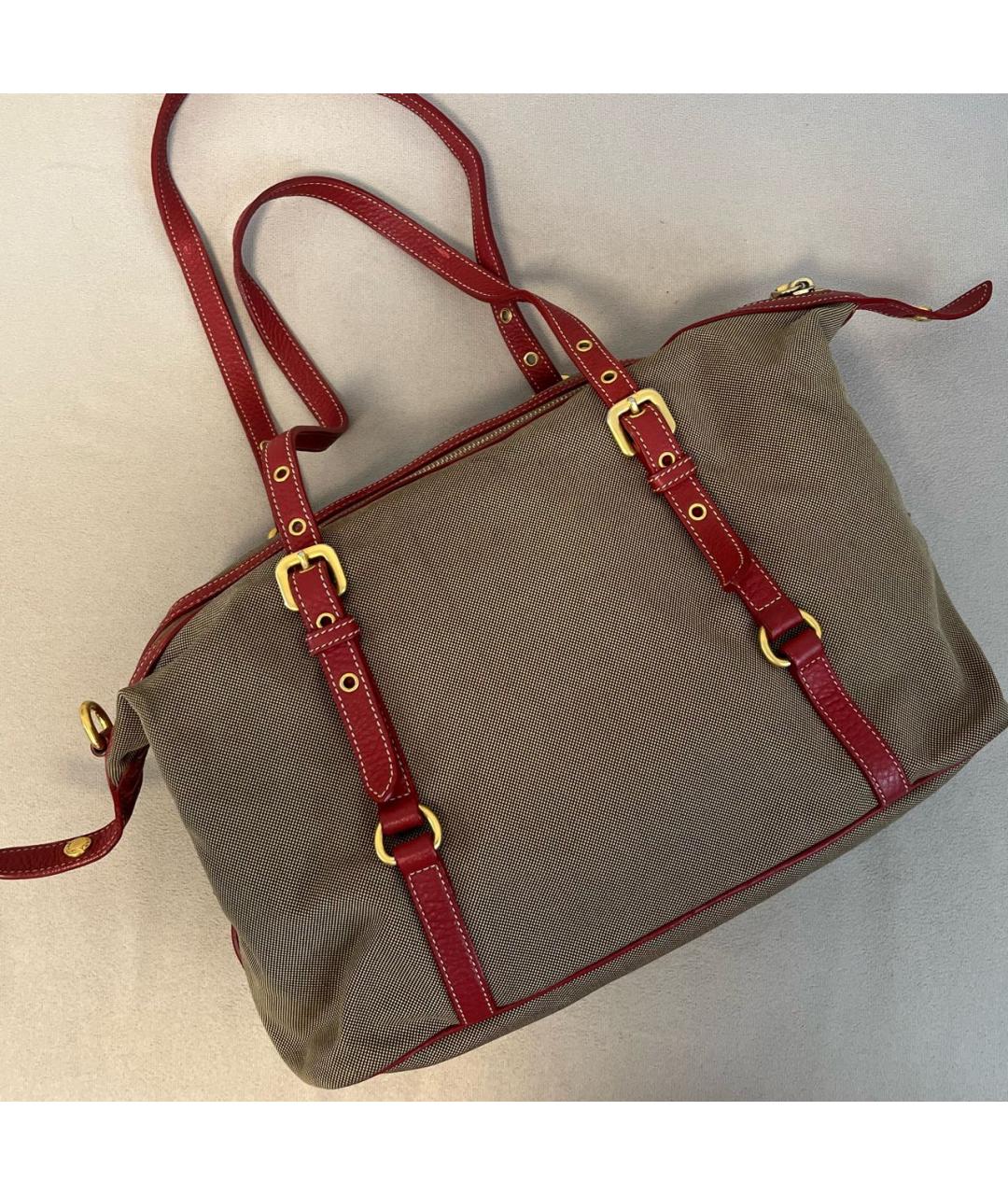 PRADA Коричневая тканевая сумка тоут, фото 2