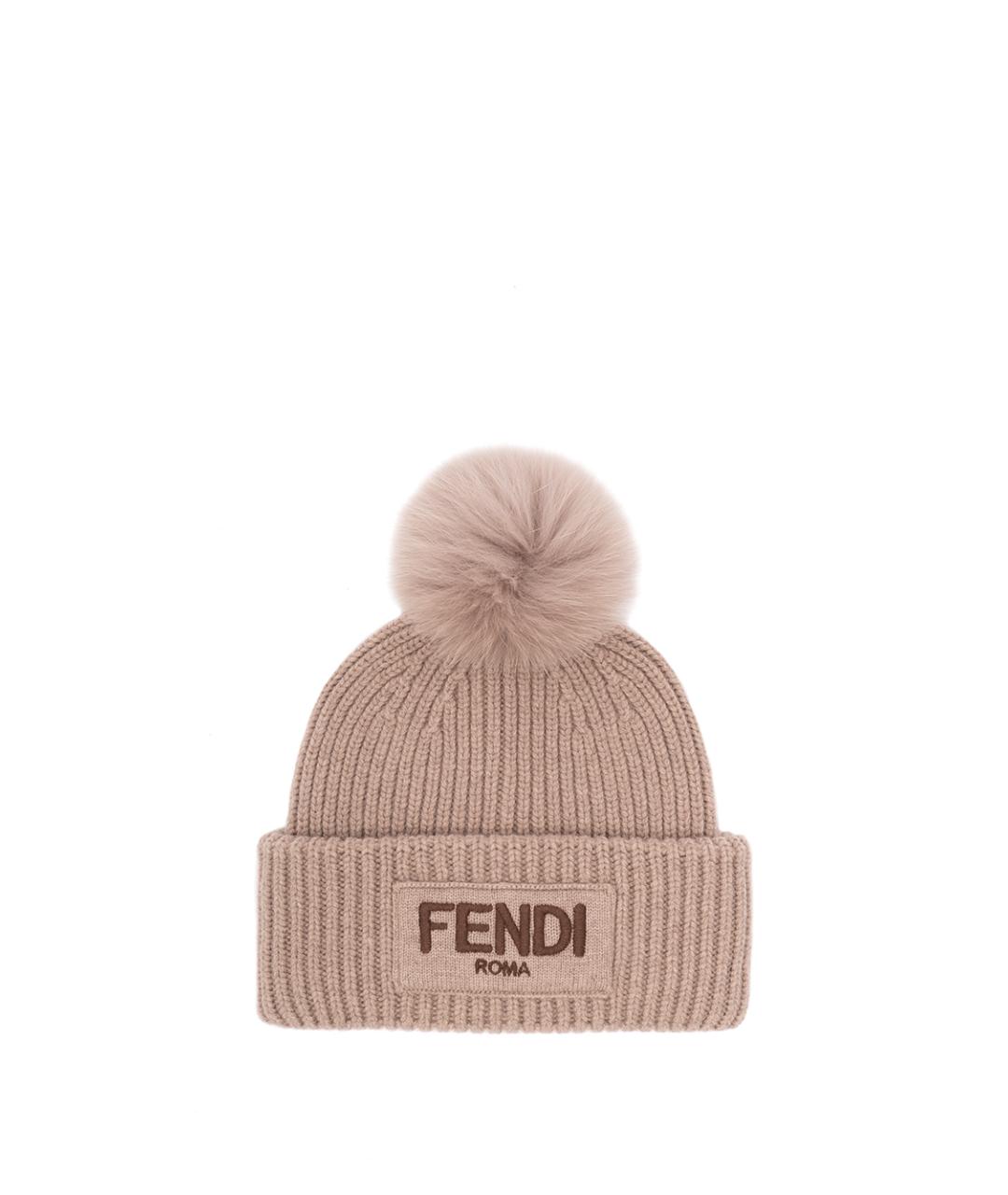 FENDI Бежевая шерстяная шапка, фото 1