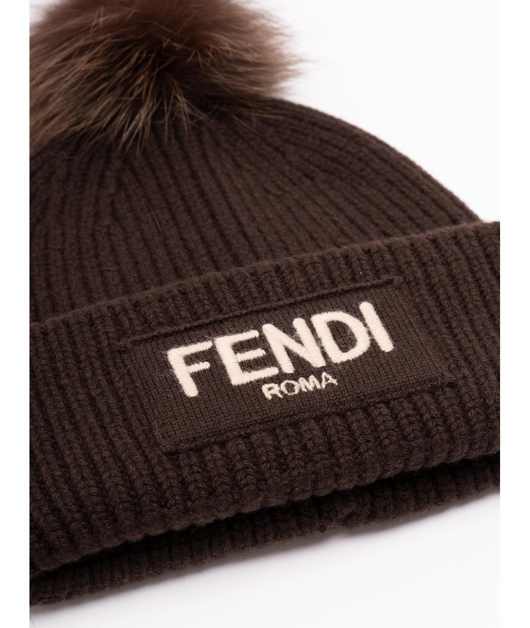 FENDI Голубая шерстяная шапка, фото 2